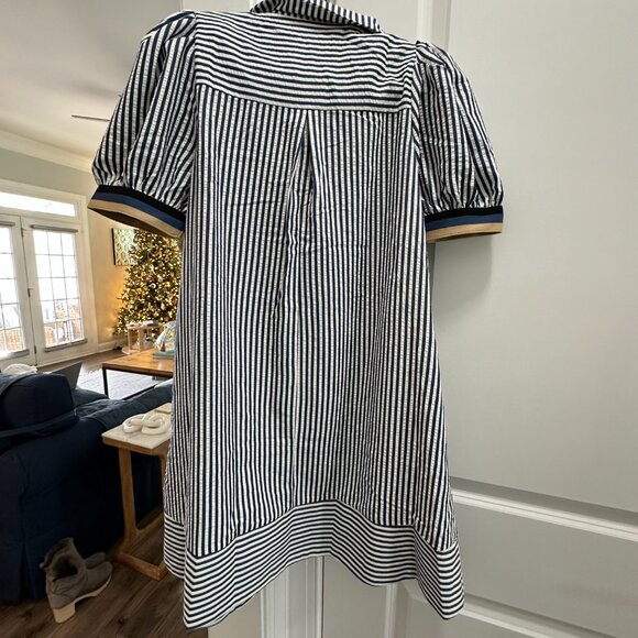 NWT Entro Womens Swing Dress - Size Small - Navy & Cream stripes - Picture 3 of 3